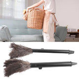 2Pcs Retractable Feather Duster Ostrich Feathers Duster with Long Handle for Home Cleaning - Extra Image