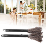 2Pcs Retractable Feather Duster Ostrich Feathers Duster with Long Handle for Home Cleaning - Extra Image