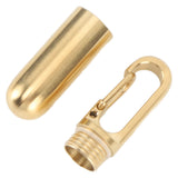 Keychain Medication Box Single Chamber Stainless Steel Keychain Medicine Organizer for Outdoor Travel Camping Gold - Side View