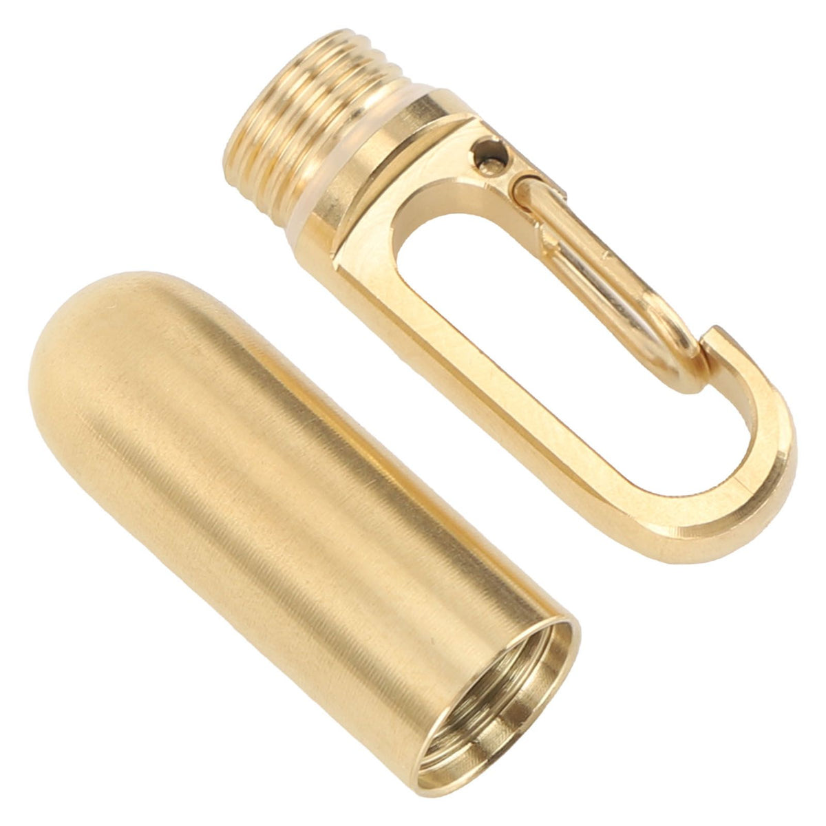 Keychain Medication Box Single Chamber Stainless Steel Keychain Medicine Organizer for Outdoor Travel Camping Gold