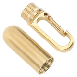 Keychain Medication Box Single Chamber Stainless Steel Keychain Medicine Organizer for Outdoor Travel Camping Gold