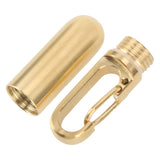 Keychain Medication Box Single Chamber Stainless Steel Keychain Medicine Organizer for Outdoor Travel Camping Gold - 45-Degree Angle