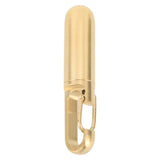 Keychain Medication Box Single Chamber Stainless Steel Keychain Medicine Organizer for Outdoor Travel Camping Gold - Low Angle