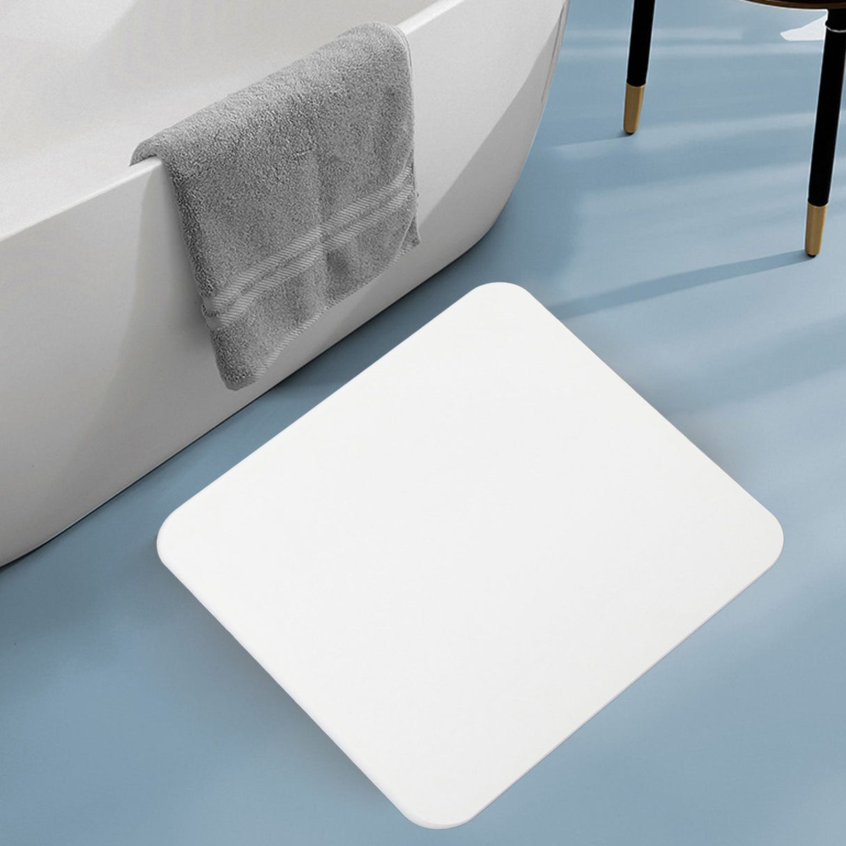 Diatomaceous Earth Bath Mat Super Absorbent Quick Dry Antislip Bath Mat Shower Rug for Bathroom White 30x30cm/11.8x11.8in