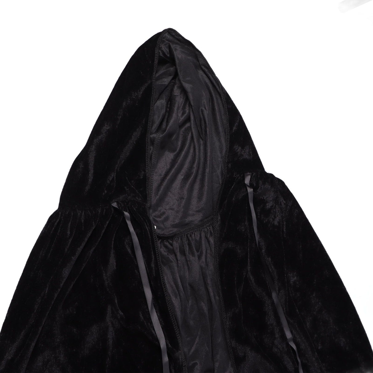 Hooded Cloak Large Witch Cape Black Velvet Comfortable to Wear Soft Touch Costume Cloak for Party Cosplay Roleplay