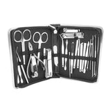 26PCS Manicure Set Black Nail Clippers Set Carbon Steel Manicure Tools Kit for Home Salon - Front View