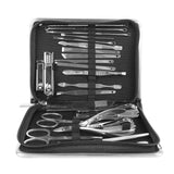 26PCS Manicure Set Black Nail Clippers Set Carbon Steel Manicure Tools Kit for Home Salon - 45-Degree Angle
