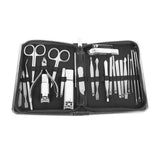 26PCS Manicure Set Black Nail Clippers Set Carbon Steel Manicure Tools Kit for Home Salon - Rear View