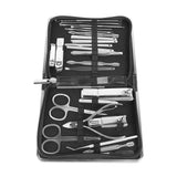 26PCS Manicure Set Black Nail Clippers Set Carbon Steel Manicure Tools Kit for Home Salon - Close-Up Angle