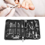 26PCS Manicure Set Black Nail Clippers Set Carbon Steel Manicure Tools Kit for Home Salon