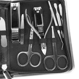 26PCS Manicure Set Black Nail Clippers Set Carbon Steel Manicure Tools Kit for Home Salon