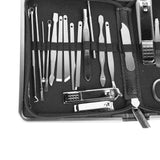 26PCS Manicure Set Black Nail Clippers Set Carbon Steel Manicure Tools Kit for Home Salon
