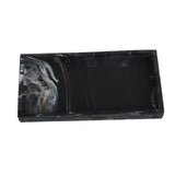 Silicone Storage Tray Shatterproof Key Finger Ring Countertop Sink Vanity Soap Dispenser Tray for Bathroom Marbling Black