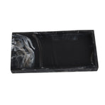 Silicone Storage Tray Shatterproof Key Finger Ring Countertop Sink Vanity Soap Dispenser Tray for Bathroom Marbling Black