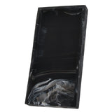Silicone Storage Tray Shatterproof Key Finger Ring Countertop Sink Vanity Soap Dispenser Tray for Bathroom Marbling Black