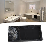 Silicone Storage Tray Shatterproof Key Finger Ring Countertop Sink Vanity Soap Dispenser Tray for Bathroom Marbling Black - Extra Image