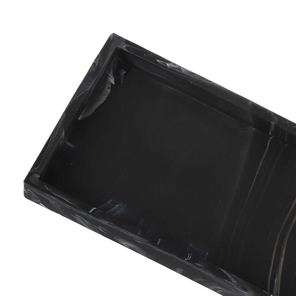 Silicone Storage Tray Shatterproof Key Finger Ring Countertop Sink Vanity Soap Dispenser Tray for Bathroom Marbling Black