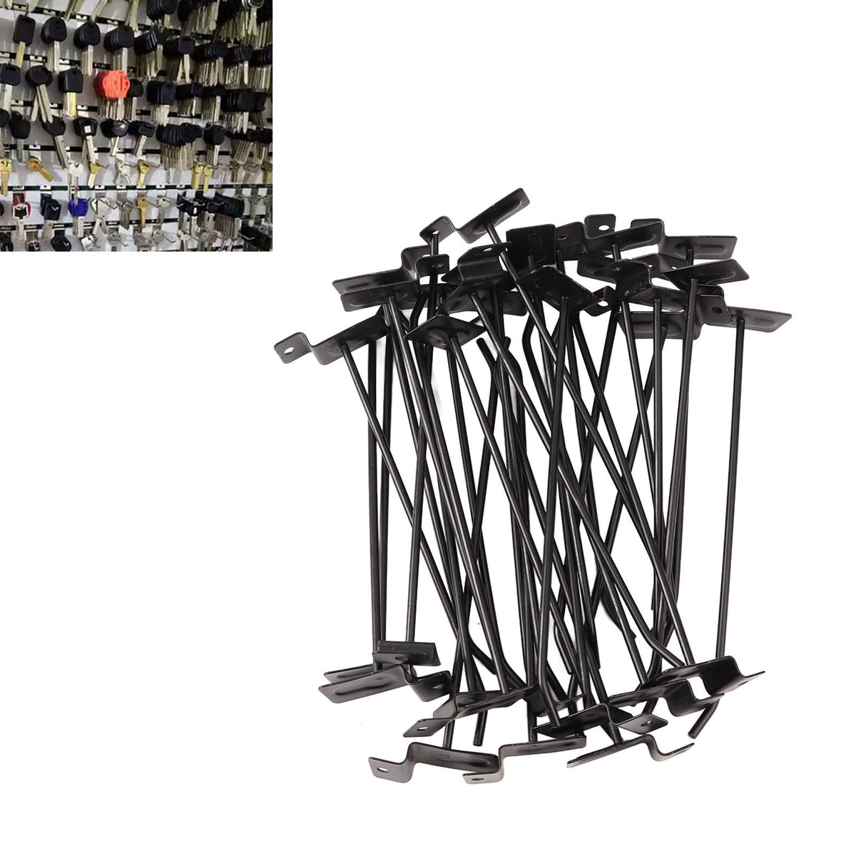 30PCS Panel Hooks Black Slatwall Hanger Thickened Easy Installation Anti Rust Display Pegs for Retail Garage