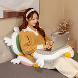 Cat Belly Pillow Memory Foam Slow Rebound Throw Pillow Goose Shape Fuzz Single Cushion Gray