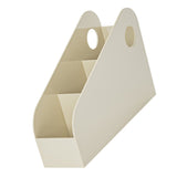 Desk Organizer Space Saving Multifunctional Desktop Storage Box for Office Dormitory Book Stationery Creamy Yellow S - Top-Down View