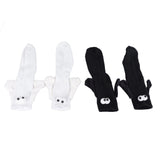 2 Pair Funny Magnetic Suction 3D Doll Couple Socks Funny Holding Hands Socks for Couple Black and White - Side View