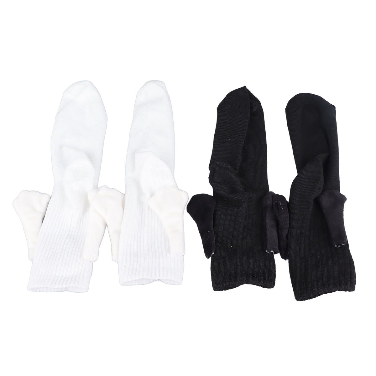 2 Pair Funny Magnetic Suction 3D Doll Couple Socks Funny Holding Hands Socks for Couple Black and White
