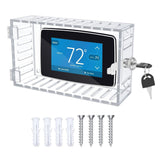Thermostat Lock Box Large Universal Home Locking Thermostat Guard Clear Cover with Key for Thermostat On Wall