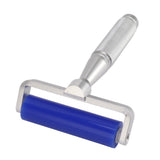Blue Silicone Manual Roller Static Cleaner Tool Sticky Roller for Screen Film Hair Dust Remover Low Viscosity 4in - Front View