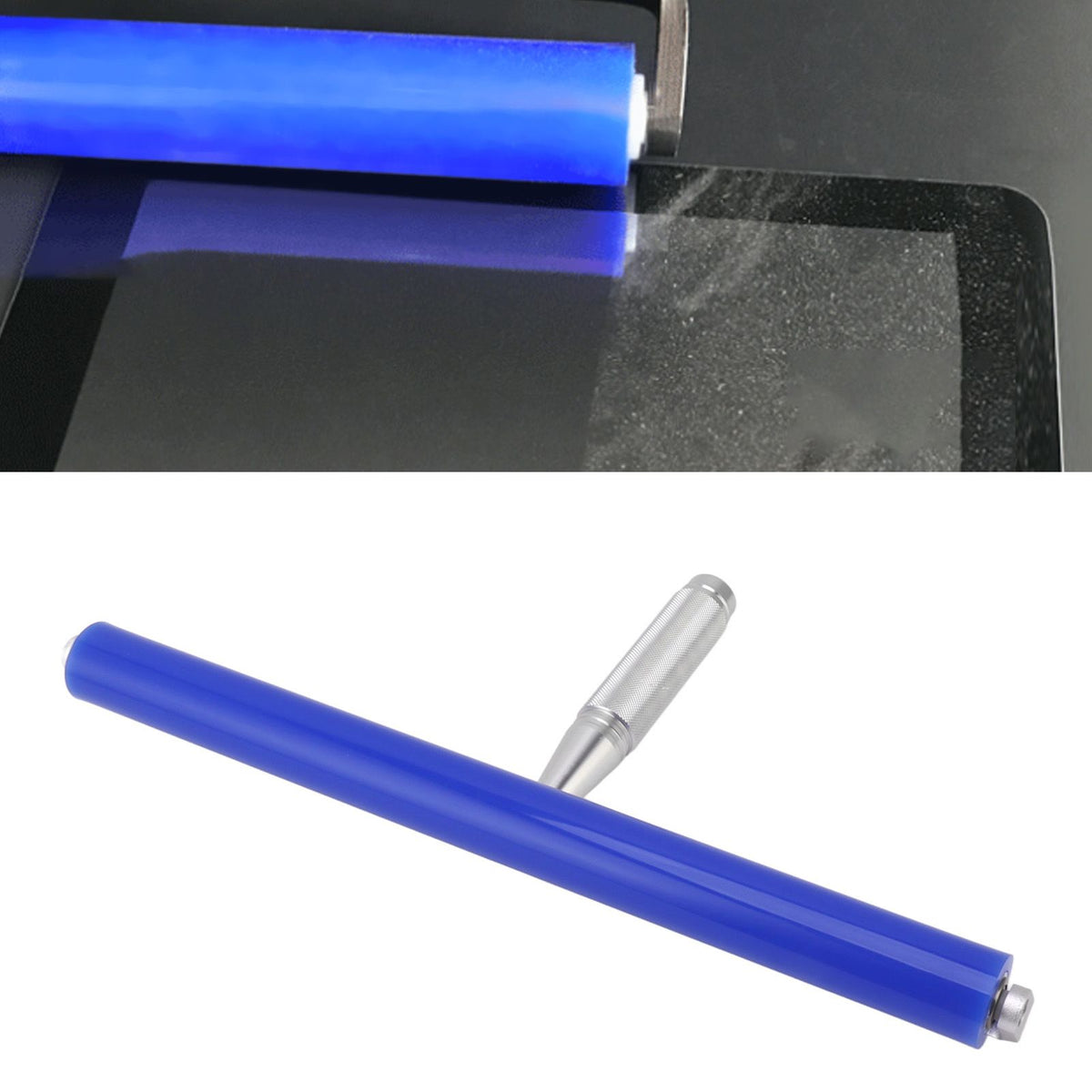 Blue Silicone Manual Roller Static Cleaner Tool Sticky Roller for Screen Film Hair Dust Remover Low Viscosity 16in
