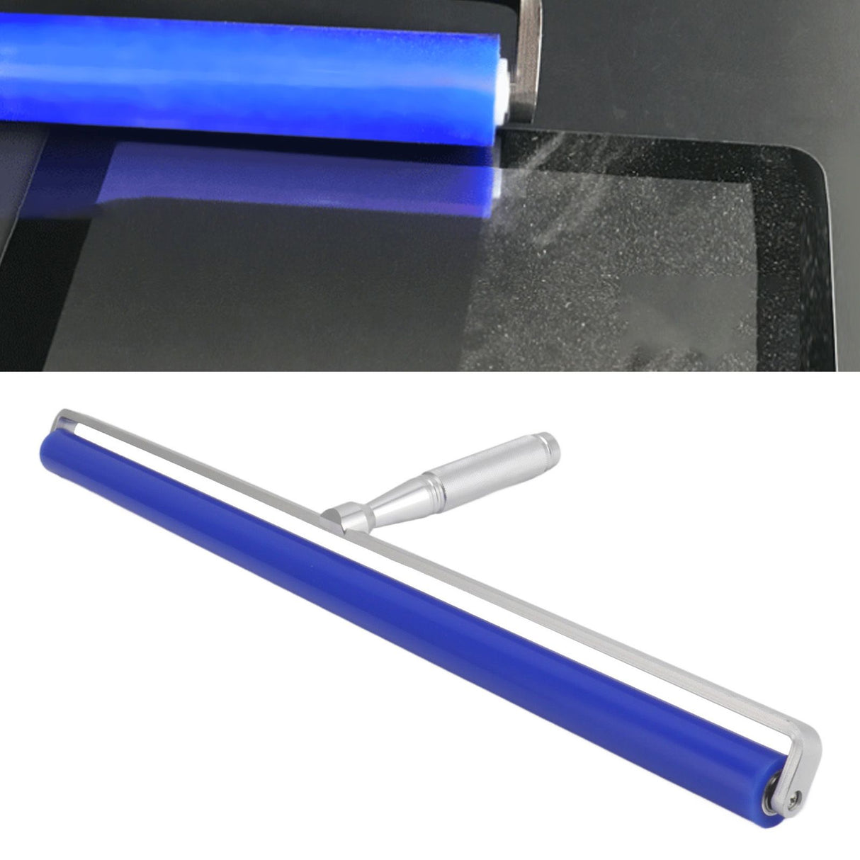 Blue Silicone Manual Roller Static Cleaner Tool Sticky Roller for Screen Film Hair Dust Remover Low Viscosity 18in