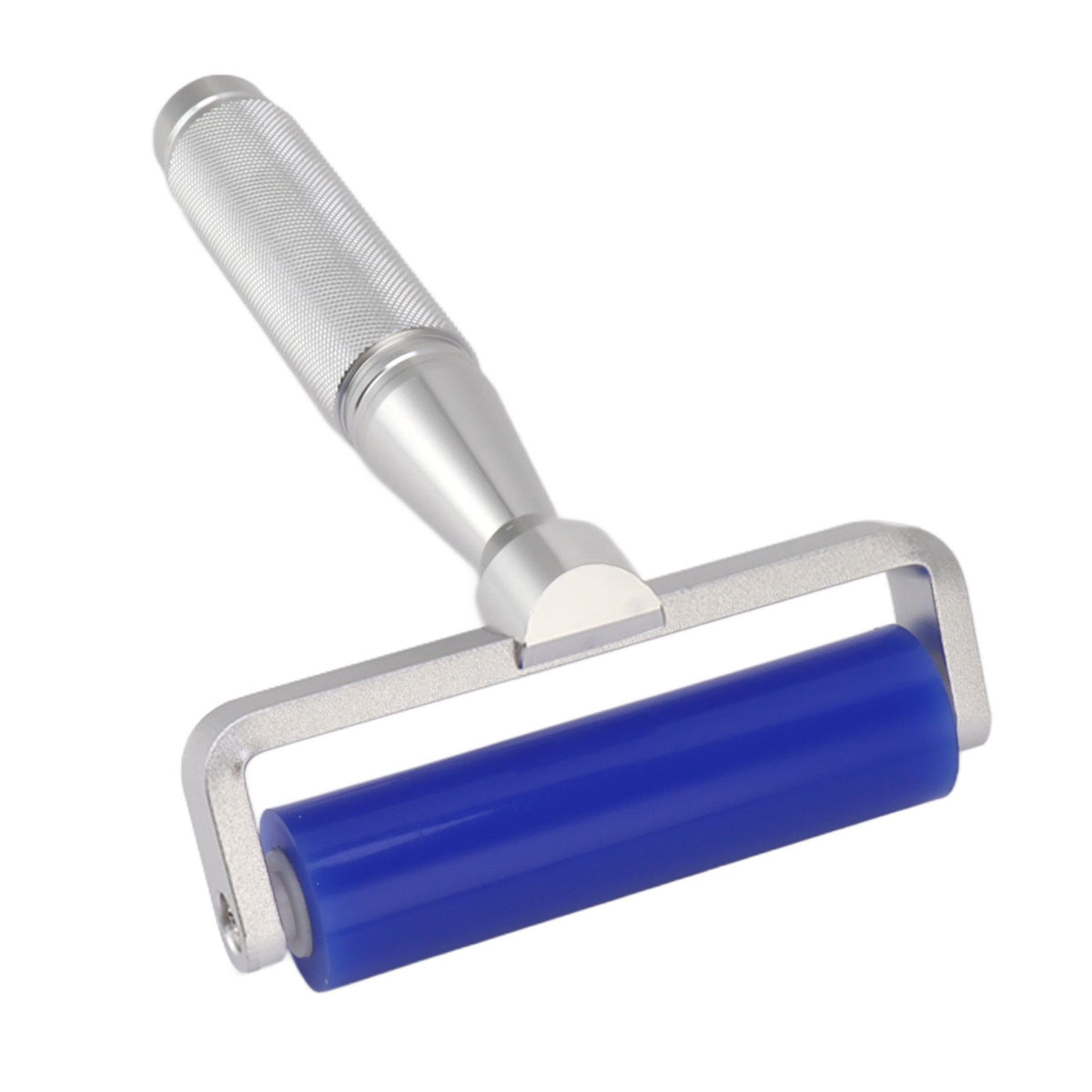 Silicone Manual Roller Cleaner Tool Laminated Static Lint Remover with Metal Handle Blue 8in