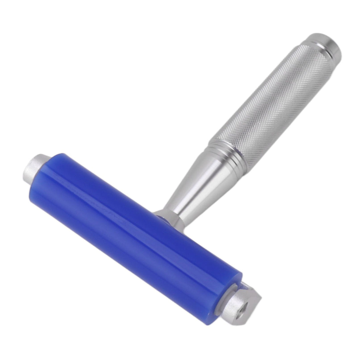 Silicone Manual Roller Cleaner Tool Laminated Static Lint Remover with Metal Handle Blue 8in