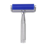 Silicone Manual Roller Cleaner Tool Laminated Static Lint Remover with Metal Handle Blue 8in