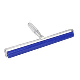 Silicone Manual Roller Cleaner Tool Laminated Static Lint Remover with Metal Handle Blue 12in - Front View
