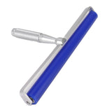 Silicone Manual Roller Cleaner Tool Laminated Static Lint Remover with Metal Handle Blue 12in