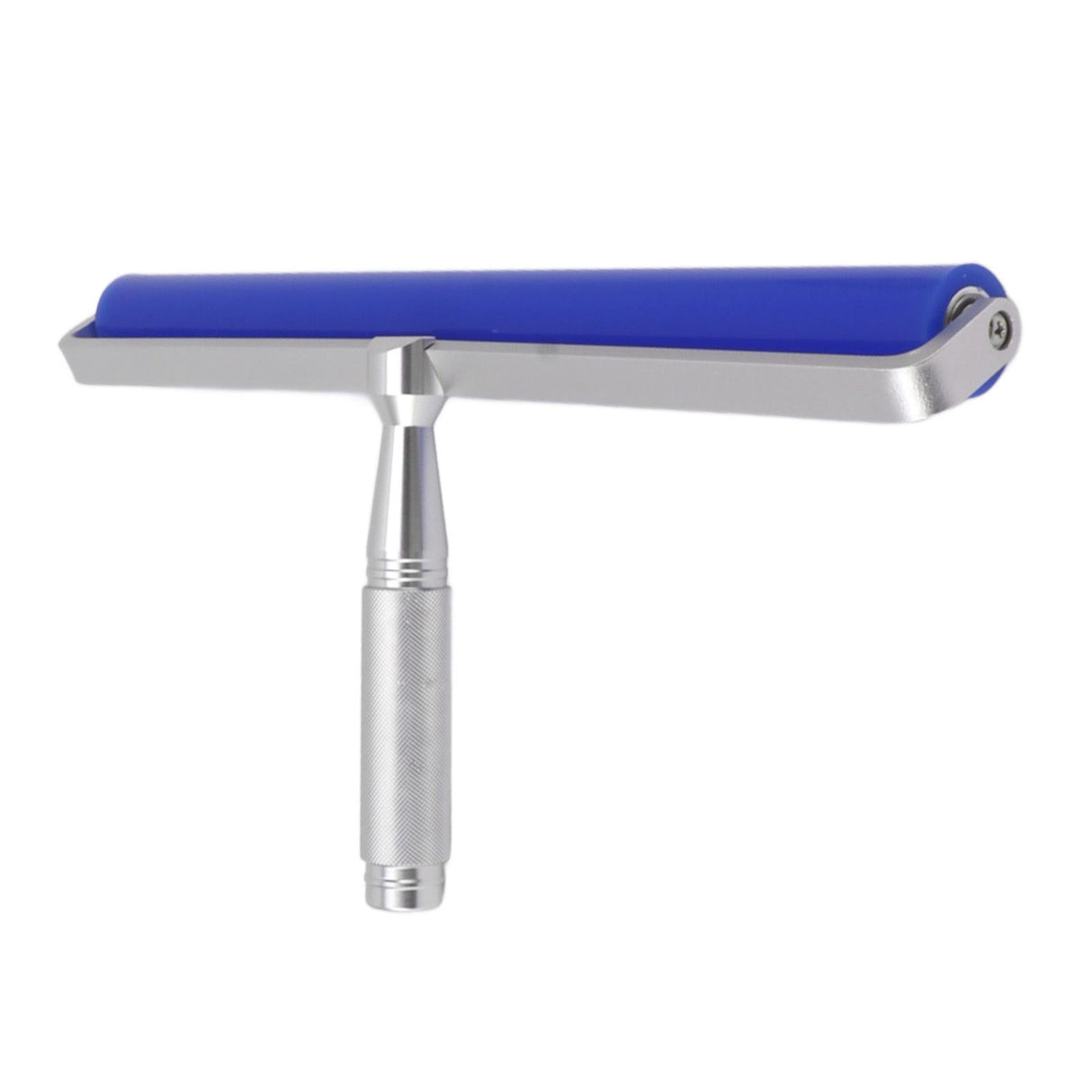 Silicone Manual Roller Cleaner Tool Laminated Static Lint Remover with Metal Handle Blue 12in