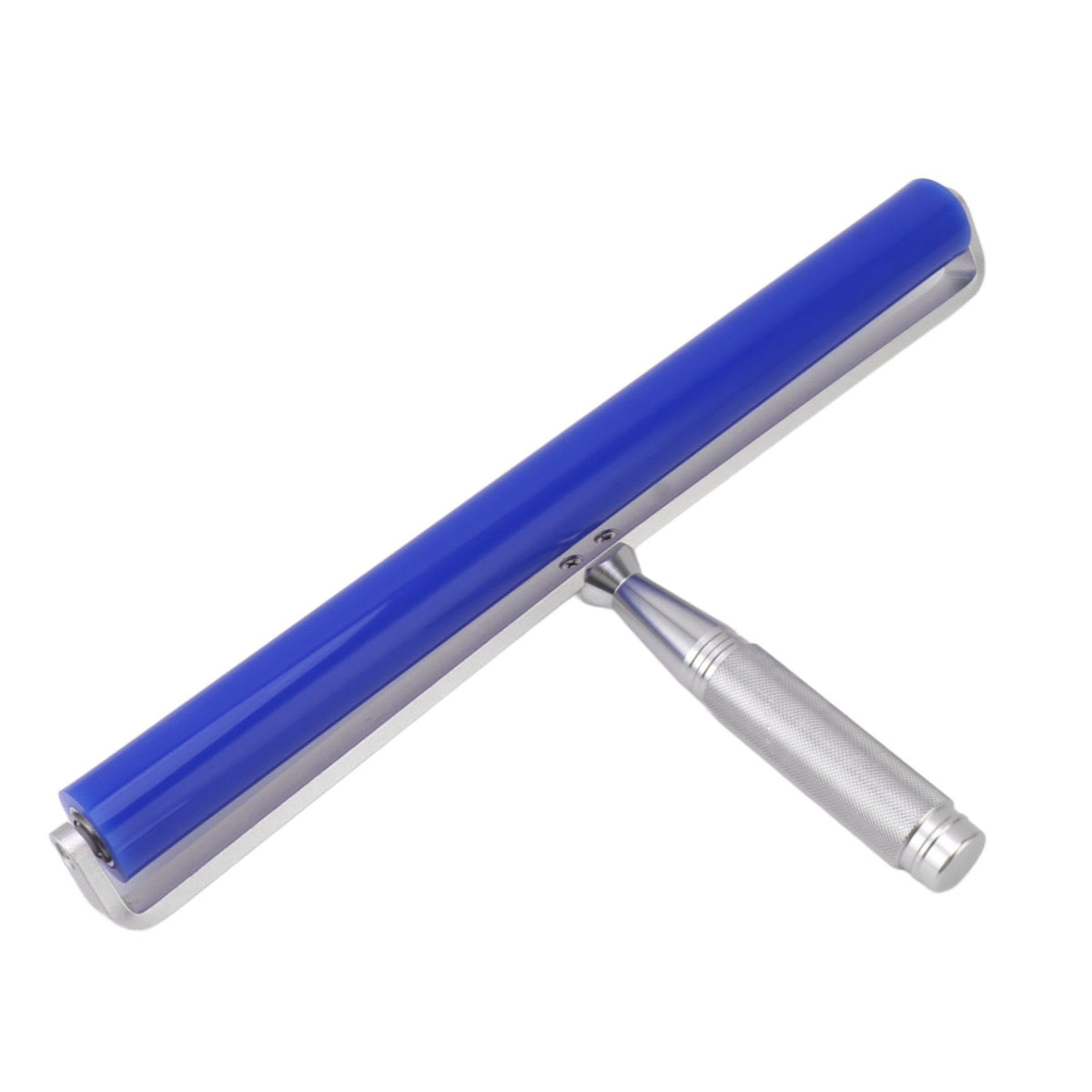 Silicone Manual Roller Cleaner Tool Laminated Static Lint Remover with Metal Handle Blue 12in