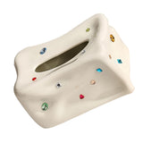 Ceramic Tissue Box Case Holder Decorative Elegant Facial Tissue Napkin Dispenser Box for Dinner Room Beige - Extra Image