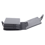Card Holder Black Card Case RFID Blocking Aluminium Alloy PU Anti Degaussing Large Capacity Withstand Wear Card Wallet