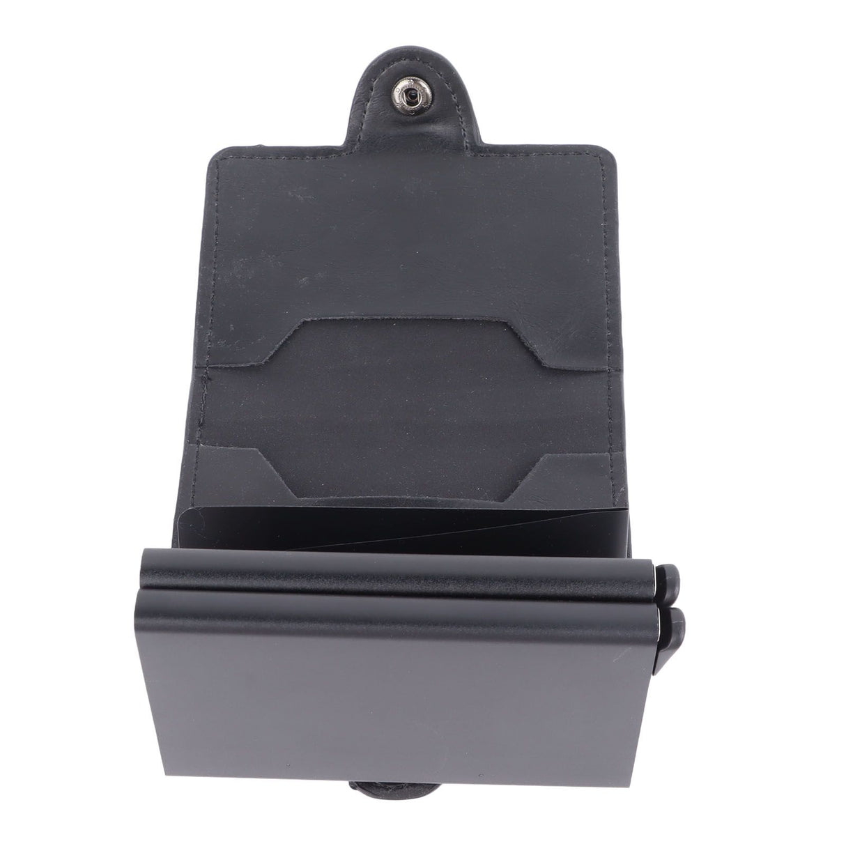 Card Holder Black Card Case RFID Blocking Aluminium Alloy PU Anti Degaussing Large Capacity Withstand Wear Card Wallet