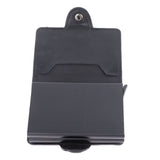Card Holder Black Card Case RFID Blocking Aluminium Alloy PU Anti Degaussing Large Capacity Withstand Wear Card Wallet