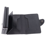 Card Holder Black Card Case RFID Blocking Aluminium Alloy PU Anti Degaussing Large Capacity Withstand Wear Card Wallet - Rear View