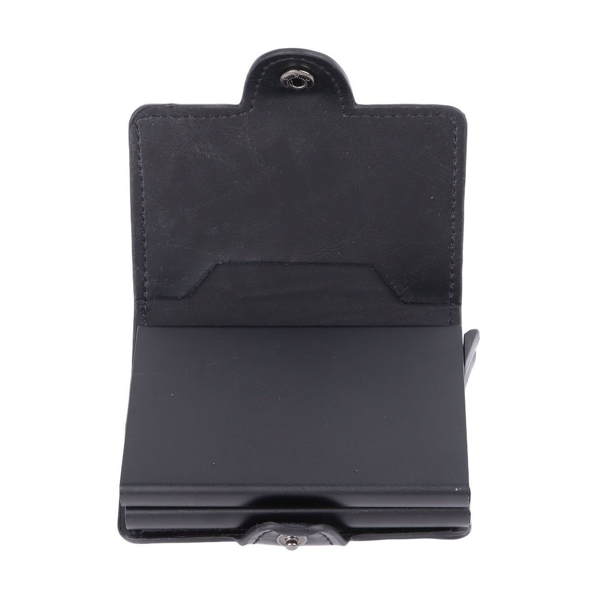 Card Holder Black Card Case RFID Blocking Aluminium Alloy PU Anti Degaussing Large Capacity Withstand Wear Card Wallet