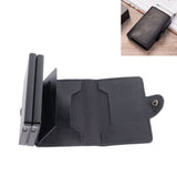 Card Holder Black Card Case RFID Blocking Aluminium Alloy PU Anti Degaussing Large Capacity Withstand Wear Card Wallet