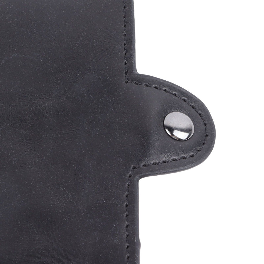 Card Holder Black Card Case RFID Blocking Aluminium Alloy PU Anti Degaussing Large Capacity Withstand Wear Card Wallet