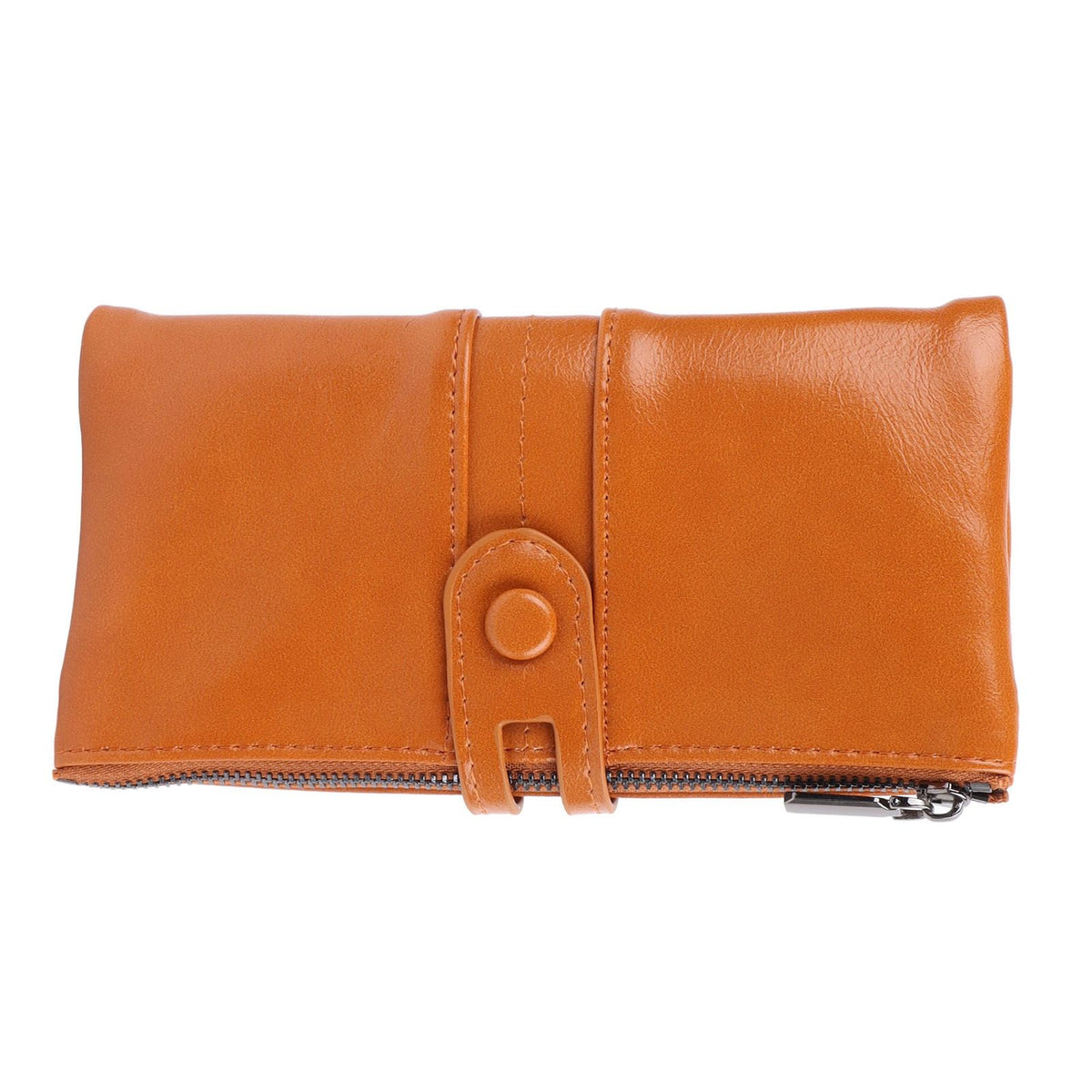 Women Wallet RFID Blocking Large Capacity Zipper Closure PU Leather Retro Style Lady Wallet