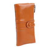 Women Wallet RFID Blocking Large Capacity Zipper Closure PU Leather Retro Style Lady Wallet - Low Angle