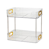 Desktop Organizer 2 Tier Ample Space Modern Storage Rack Shelves for Office Bedroom Home Decoration Transparent