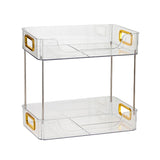 Desktop Organizer 2 Tier Ample Space Modern Storage Rack Shelves for Office Bedroom Home Decoration Transparent