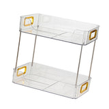 Desktop Organizer 2 Tier Ample Space Modern Storage Rack Shelves for Office Bedroom Home Decoration Transparent